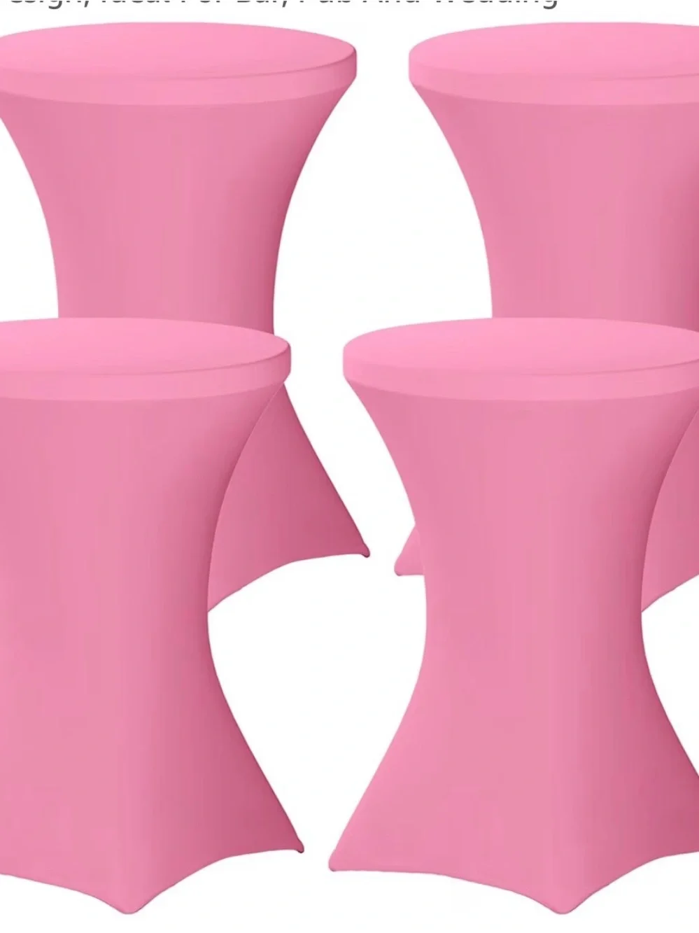 Pink Spandex Cocktail Table Covers - Set of 4